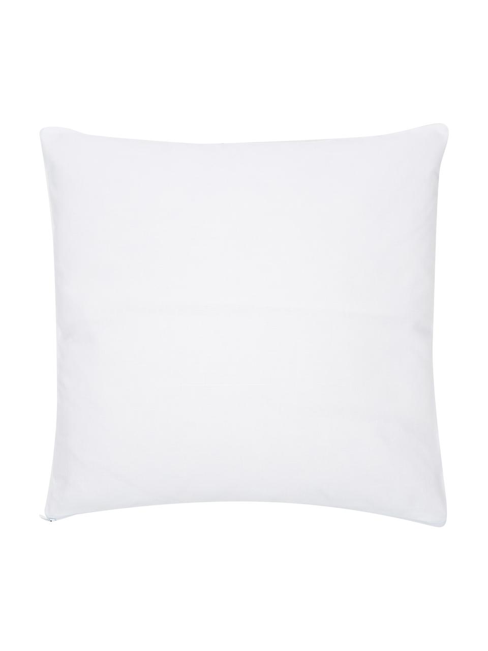 Kussenhoes Palima met palmprint van biokatoen, 100% biokatoen, GOTS-gecertificeerd, Wit, groen, B 45 x L 45 cm