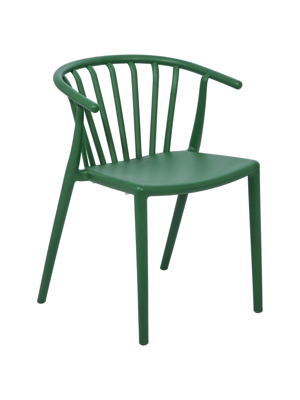 Chaise de jardin verte, empilable Capri, Polypropylène, Vert, larg. 53 x prof. 55 cm