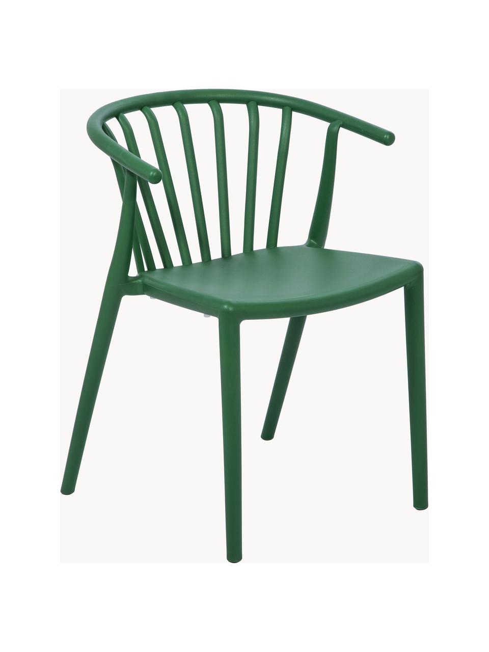 Chaise de jardin empilable en plastique Capri, Polypropylène, Vert foncé, larg. 53 x prof. 55 cm