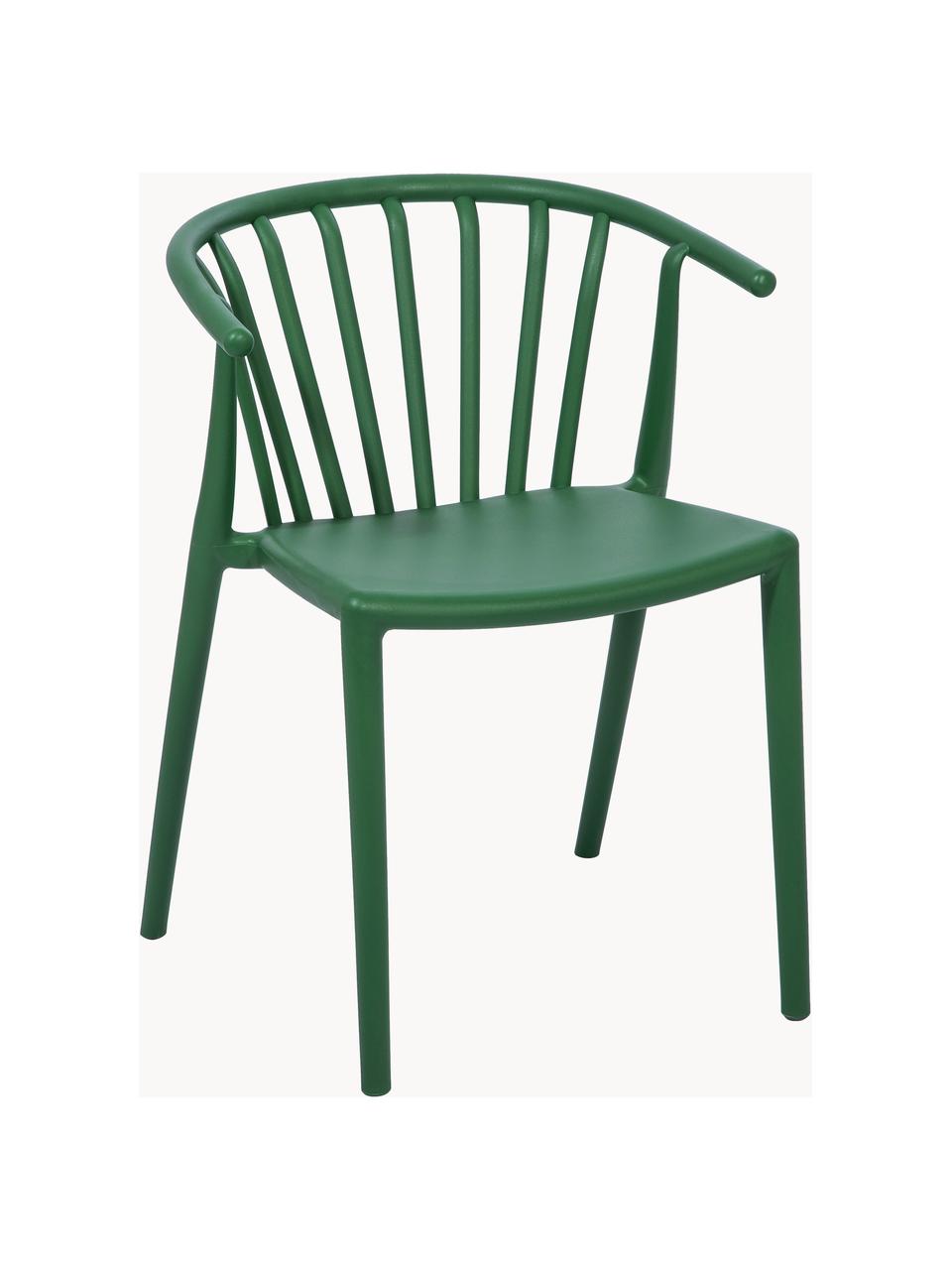 Chaise de jardin empilable en plastique Capri, Polypropylène, Vert foncé, larg. 53 x prof. 55 cm