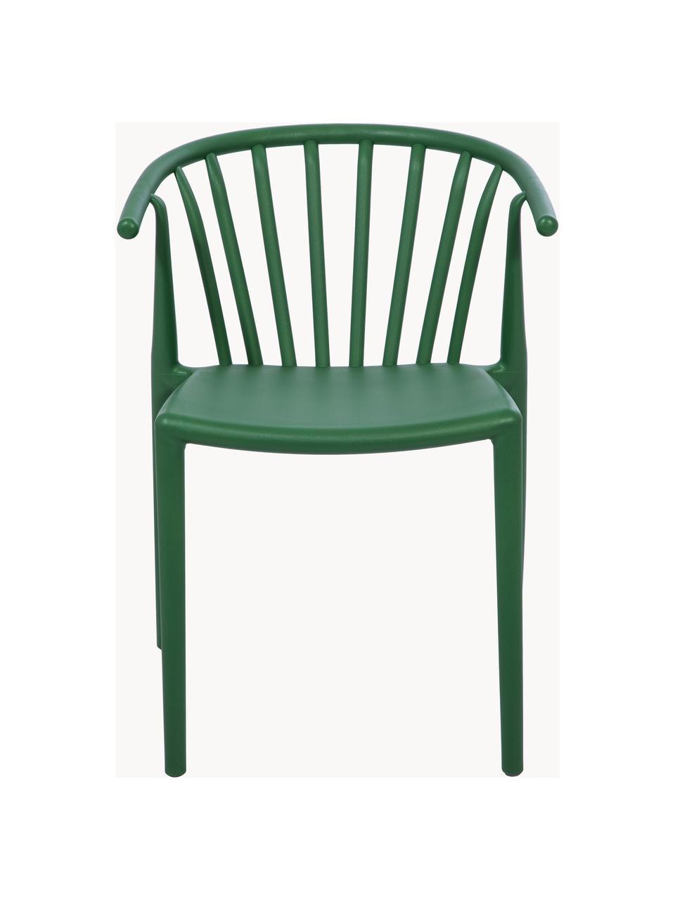 Chaise de jardin empilable en plastique Capri, Polypropylène, Vert foncé, larg. 53 x prof. 55 cm