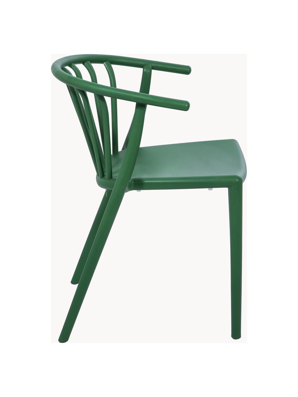 Chaise de jardin empilable en plastique Capri, Polypropylène, Vert foncé, larg. 53 x prof. 55 cm