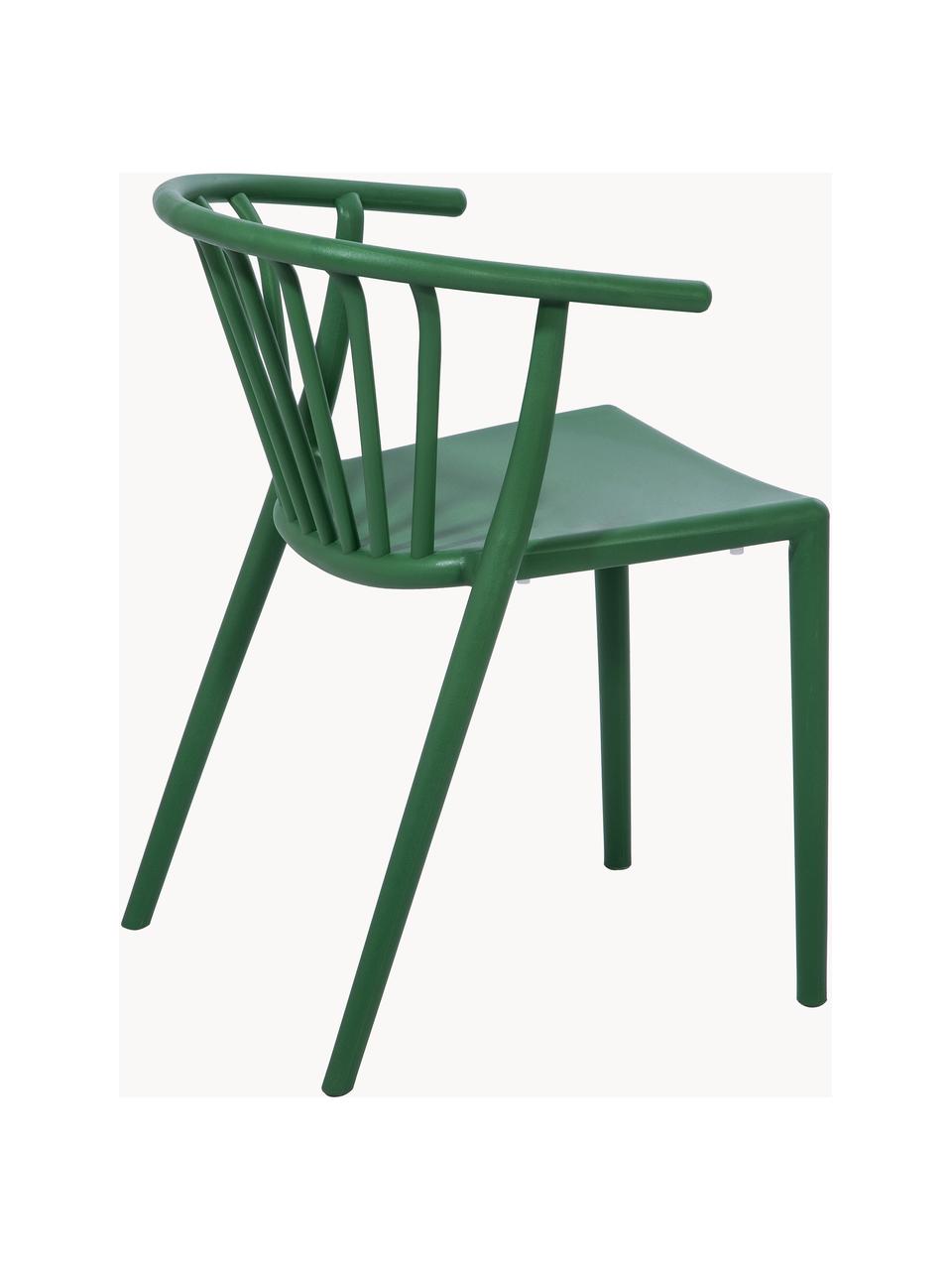 Chaise de jardin empilable en plastique Capri, Polypropylène, Vert foncé, larg. 53 x prof. 55 cm