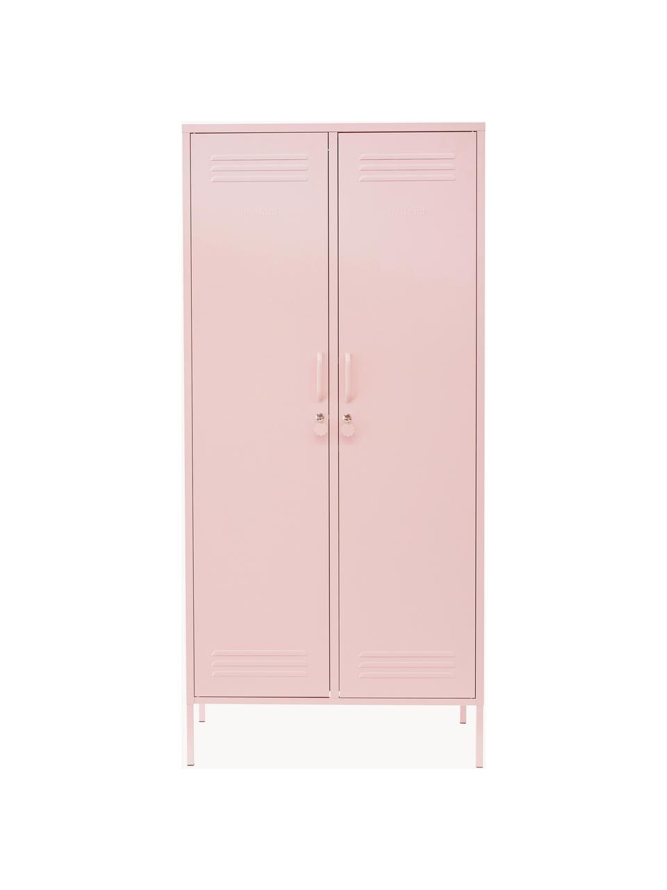 Petite armoire Twinny, Acier, revêtement par poudre, Rose pâle, larg. 85 x haut. 183 cm