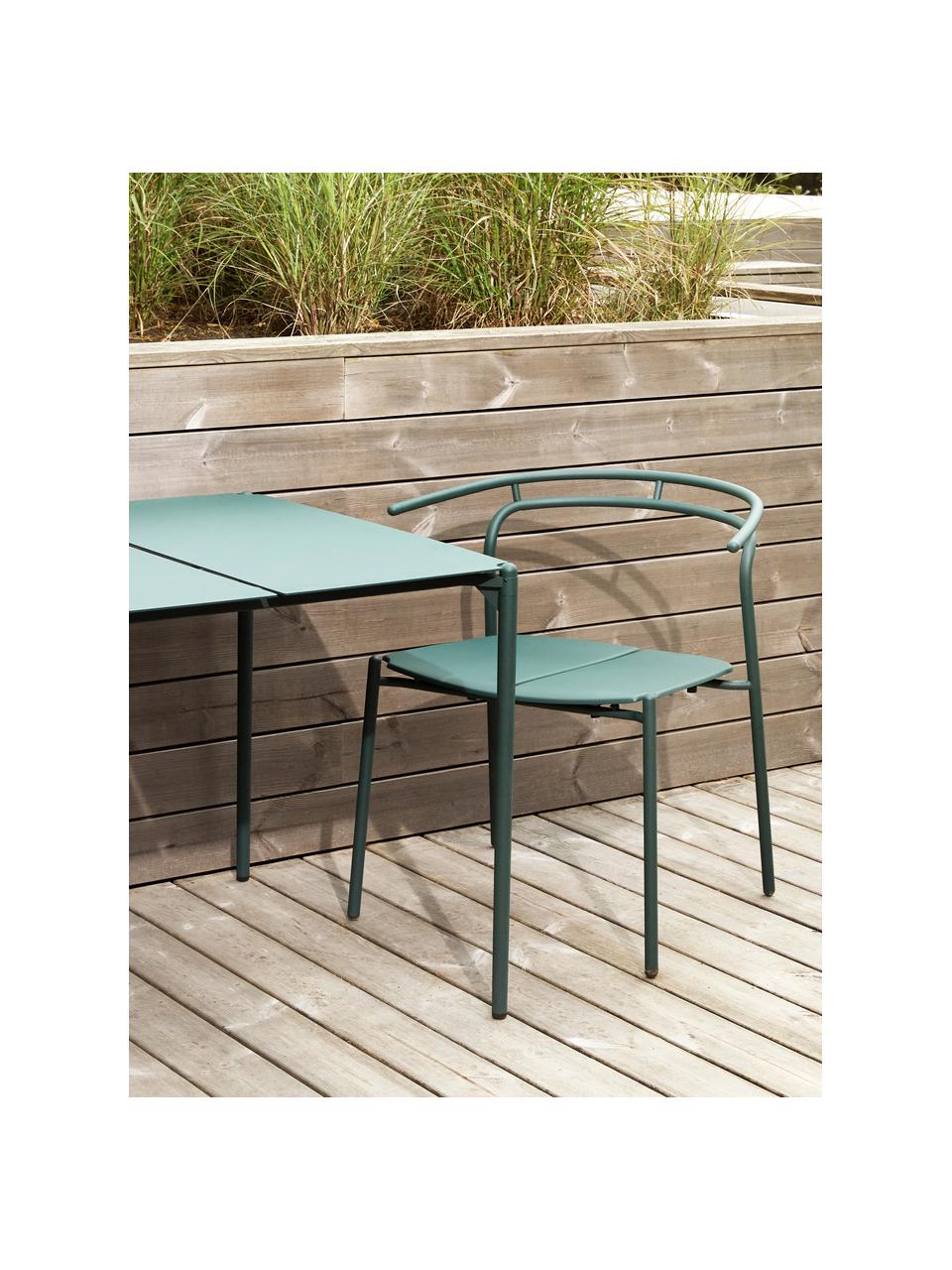 Zahradní kovový stůl Novo, Potažená ocel, Tmavě zelená, Š 80 cm, H 80 cm