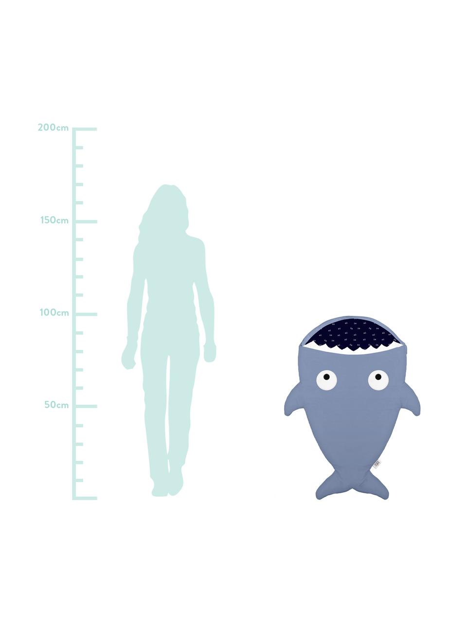 Fußsack Shark, Bezug: Baumwolle, Öko-Tex-zertif, Blaugrau, 73 x 98 cm