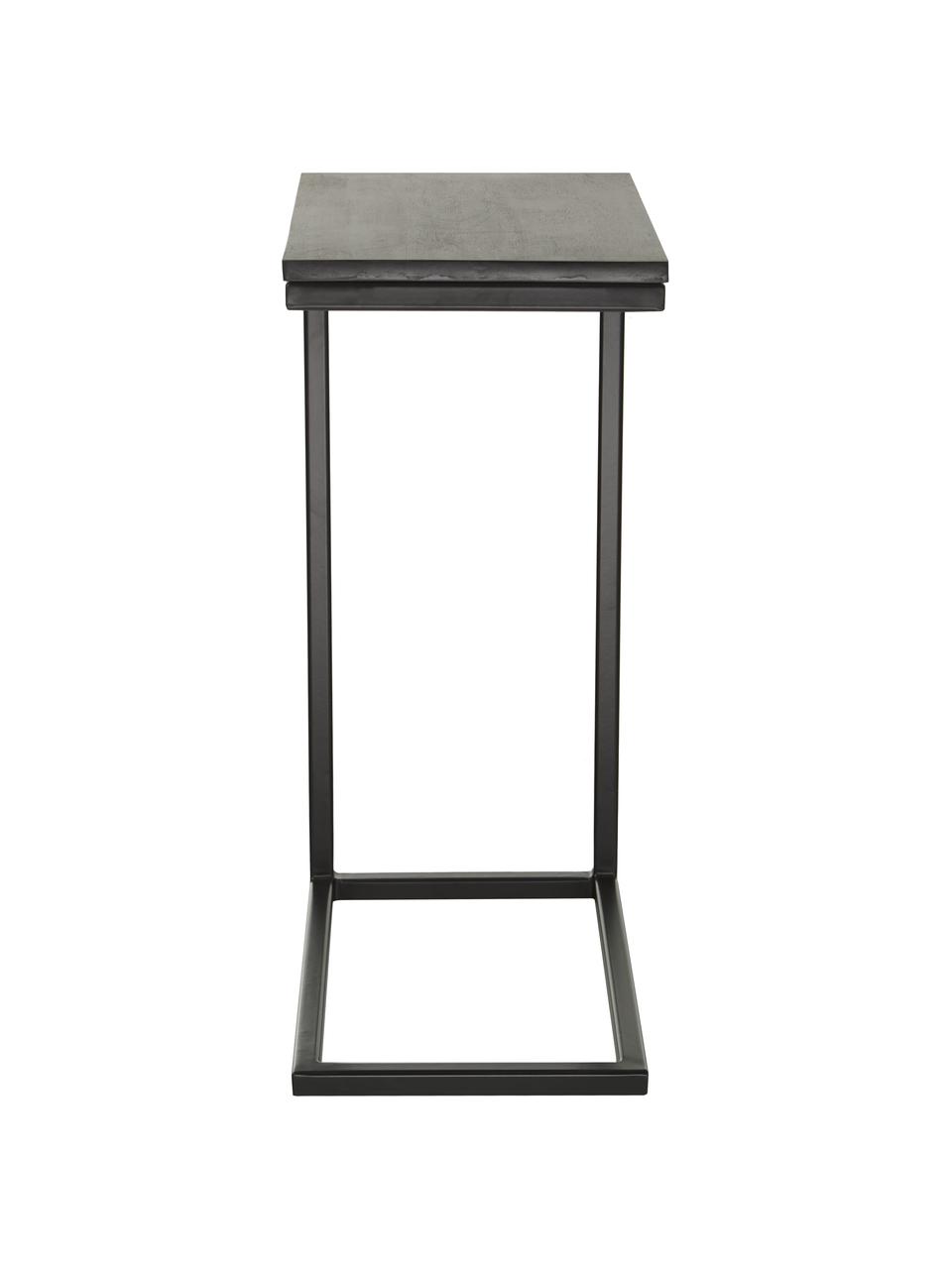 Stolik pomocniczy z drewna mangowego Celow, Blat: lite drewno mangowe, laki, Stelaż: metal malowany proszkowo, Czarny, S 45 x W 62 cm