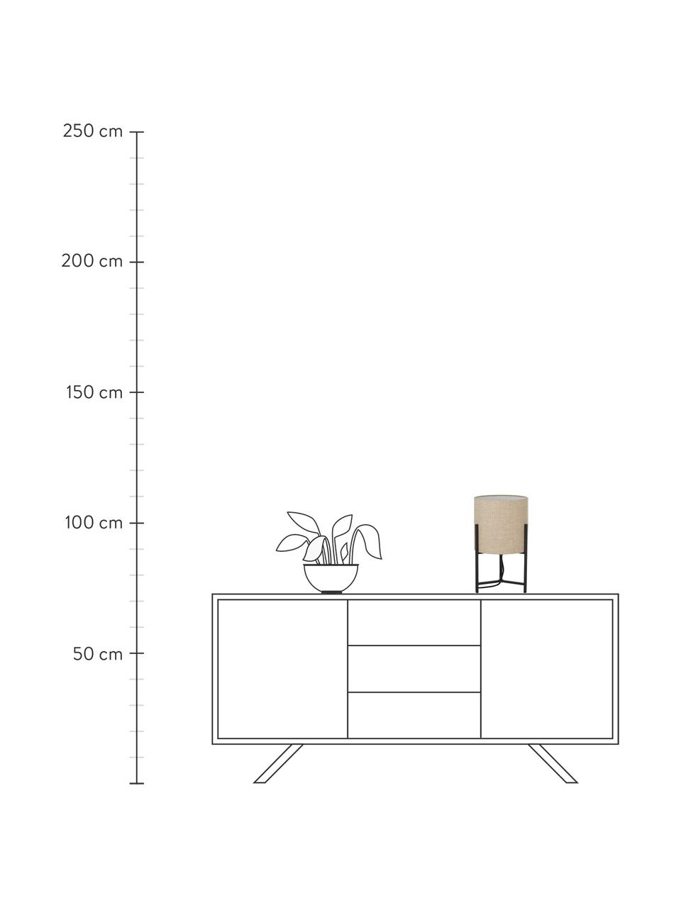 Lámpara de mesa de lino Piper, Pantalla: 85% lino, 15% terileno, Cable: cubierto en tela, Beige, Ø 22 x Al 38 cm