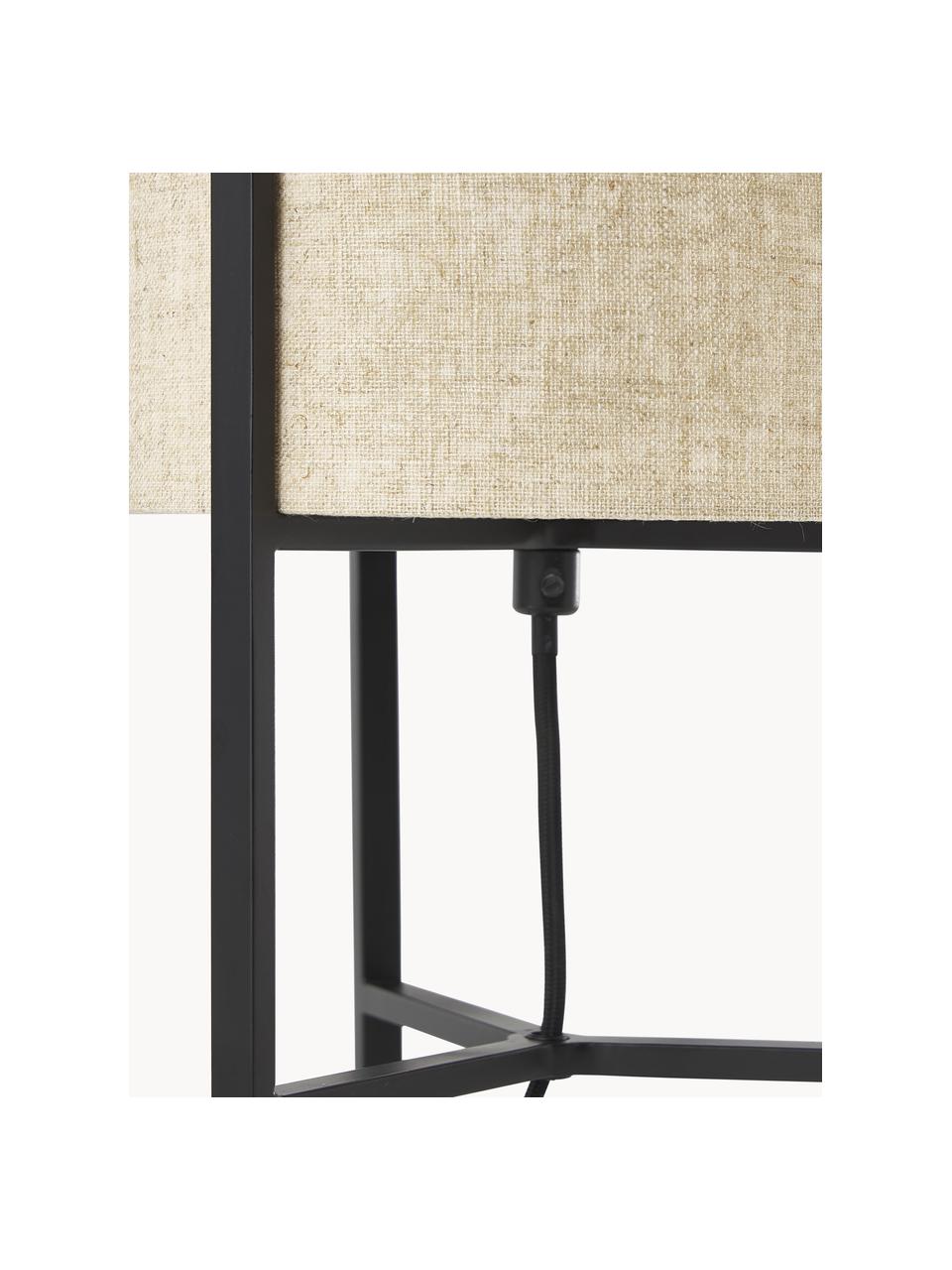 Lámpara de mesa de lino Piper, Pantalla: 85% lino, 15% terileno, Cable: cubierto en tela, Beige, Ø 22 x Al 38 cm