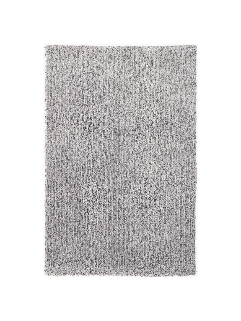 Flauschiger Melange Hochflor-Teppich Marsha, Flor: 100 % Polyester, Grau, B 80 x L 150 cm (Größe XS)
