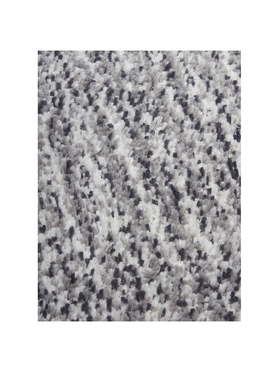 Flauschiger Melange Hochflor-Teppich Marsha, Flor: 100 % Polyester, Grau, B 80 x L 150 cm (Größe XS)