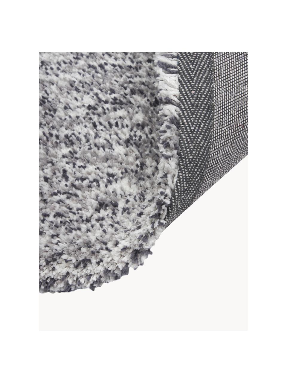 Flauschiger Melange Hochflor-Teppich Marsha, Flor: 100 % Polyester, Grau, B 80 x L 150 cm (Größe XS)