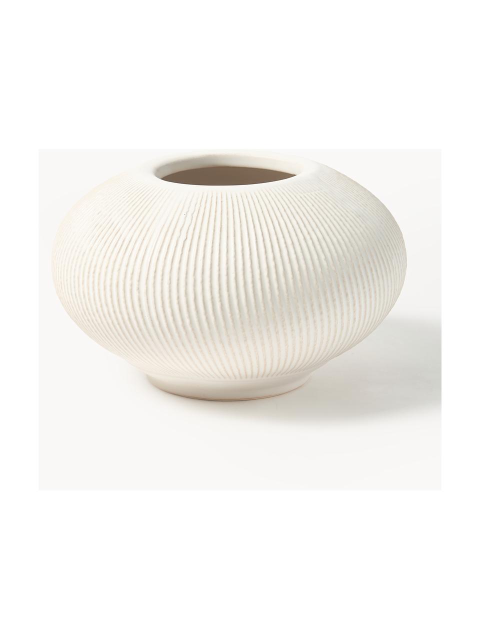 Vase Catarina, haut. 13 cm, Grès cérame, Blanc, Ø 21 x haut. 13 cm