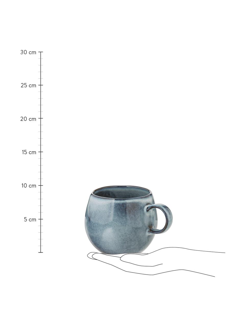 Taza de café artesanal Sandrine, Gres, Tonos azules, Ø 10 x Al 10 cm, 400 ml
