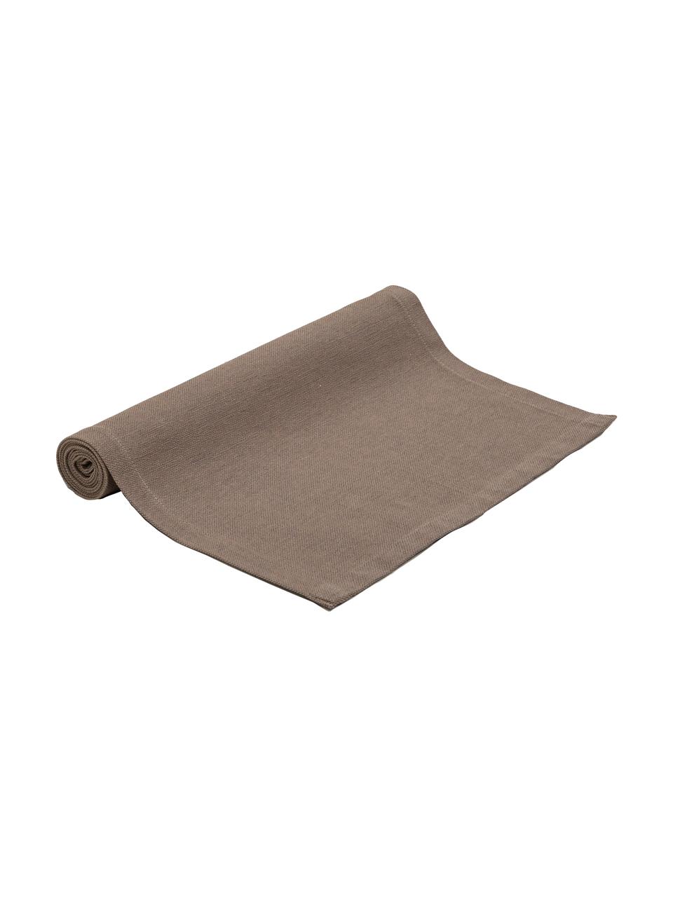 Chemin de table brun Riva, 55 % coton, 45 % polyester, Brun, larg. 40 x long. 150 cm
