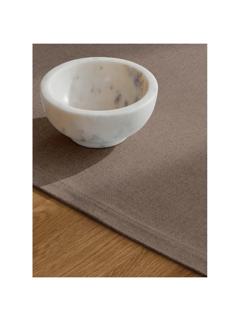 Chemin de table brun Riva, 55 % coton, 45 % polyester, Brun, larg. 40 x long. 150 cm