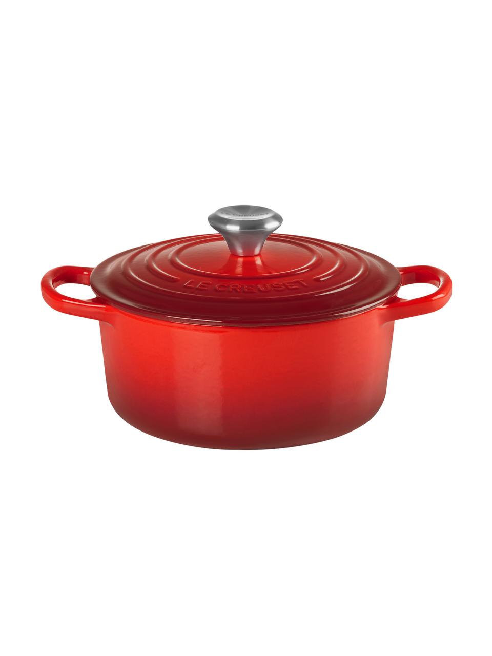 Asador de hierro fundido con tapadera Signature Collection, Hierro esmaltado, Rojo cereza, Ø 20 x Al 12 cm