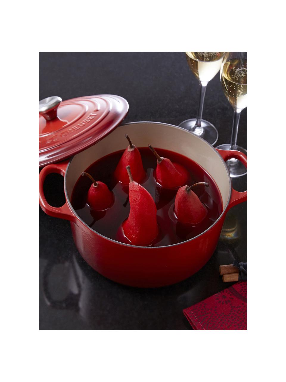 Cocotte ronde en fonte émaillée Signature Collection, Fonte, émaillée, Tons rouges, Ø 20 x haut. 12 cm, 2,4 L