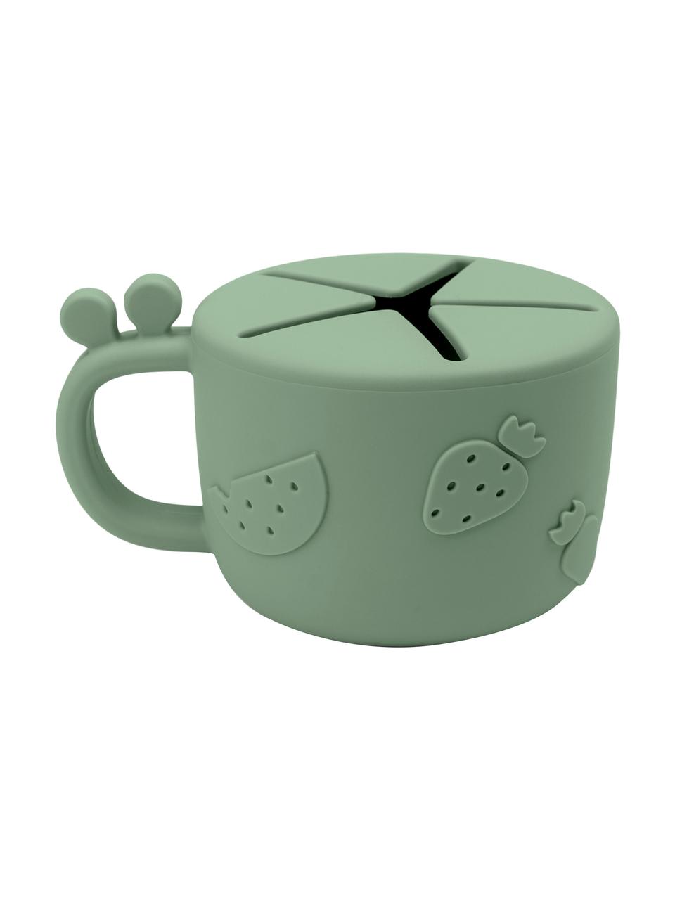 Snackbeker Peekaboo, 100% siliconen, Groen, Ø 8 x H 7 cm