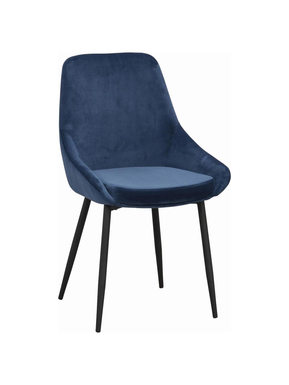 Sametové čalouněné židle Sierra, 2 ks, Tmavě modrá, Š 49 cm, H 55 cm
