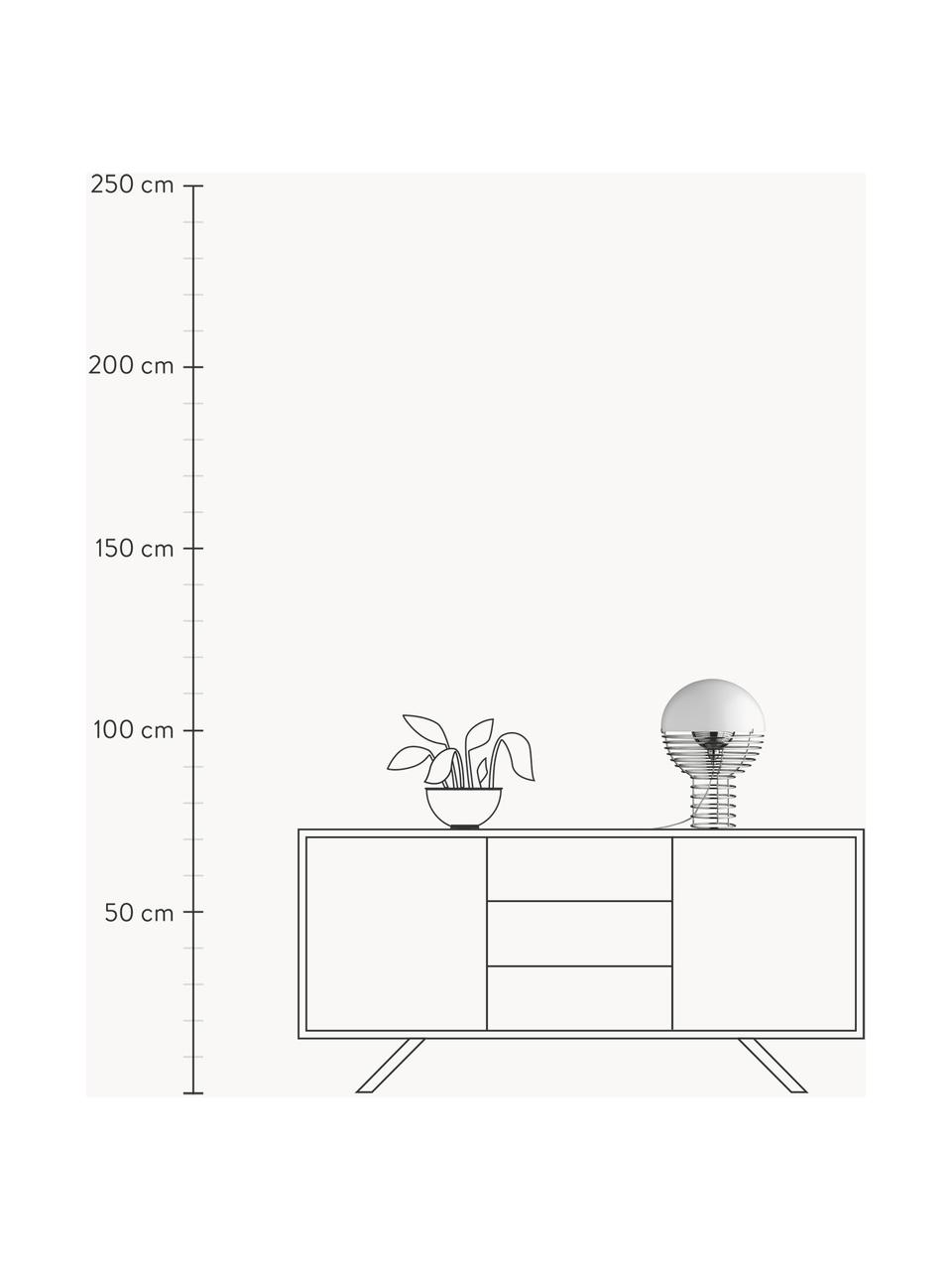 Designová stolní lampa Wire, Stříbrná, bílá, Ø 30 cm, V 42 cm
