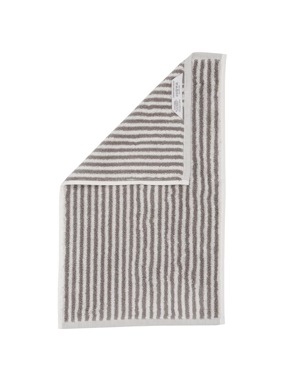 Asciugamano a righe Viola 2 pz, 100% cotone,
qualità media 550 g/m², Grigio, bianco, Asciugamano per ospiti, Larg. 30 x Lung. 50 cm, 2 pz