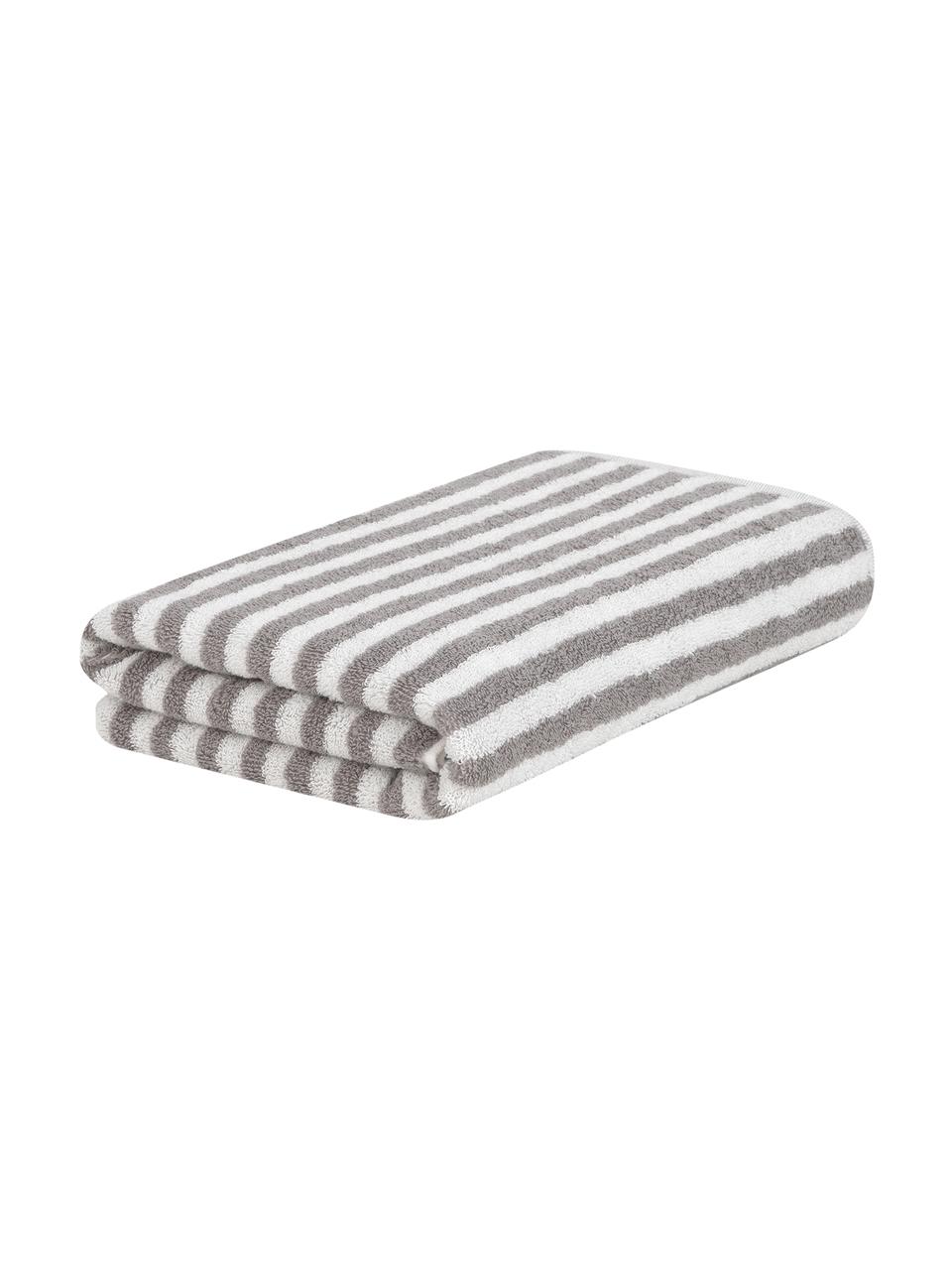 Asciugamano a righe Viola 2 pz, 100% cotone,
qualità media 550 g/m², Grigio, bianco, Asciugamano per ospiti, Larg. 30 x Lung. 50 cm, 2 pz