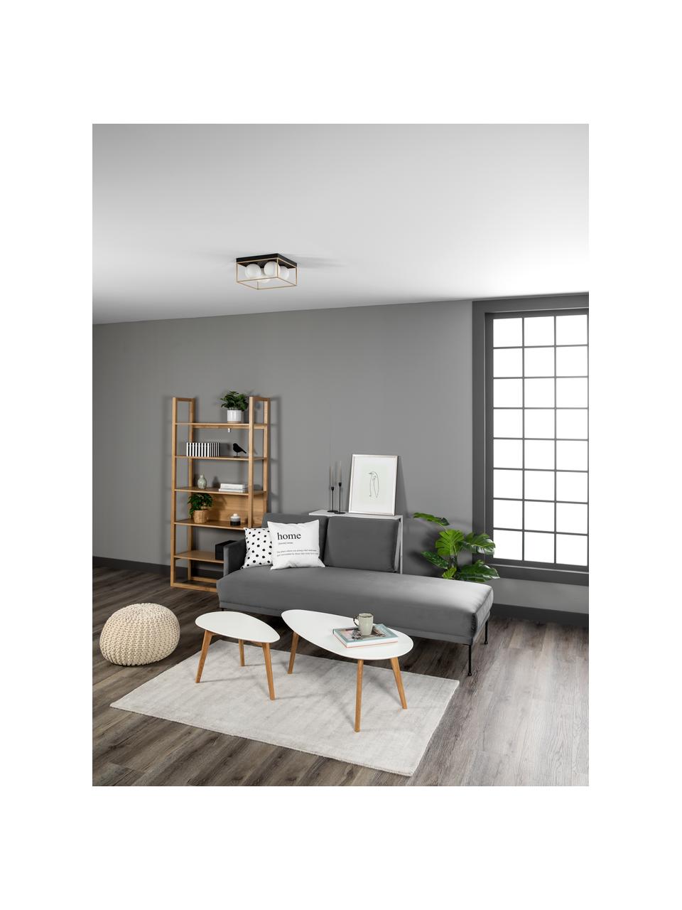 Lampa sufitowa ze szkła opalowego Astro, Odcienie złotego, czarny, biały, S 28 x W 15 cm