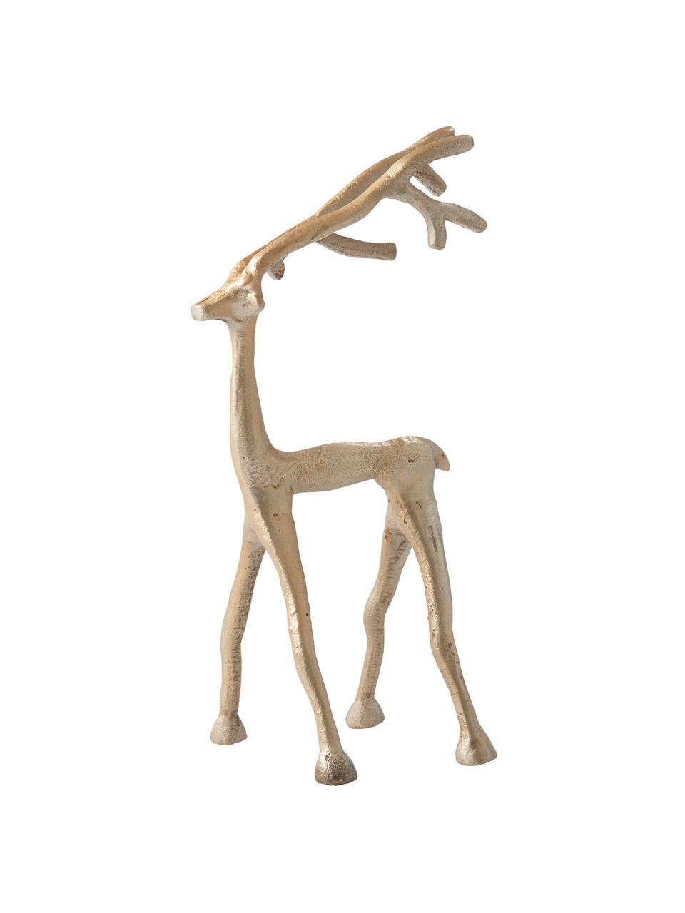Decoratief object Marley Reindeer, Gecoat aluminium, Messingkleurig, 14 x 27 cm