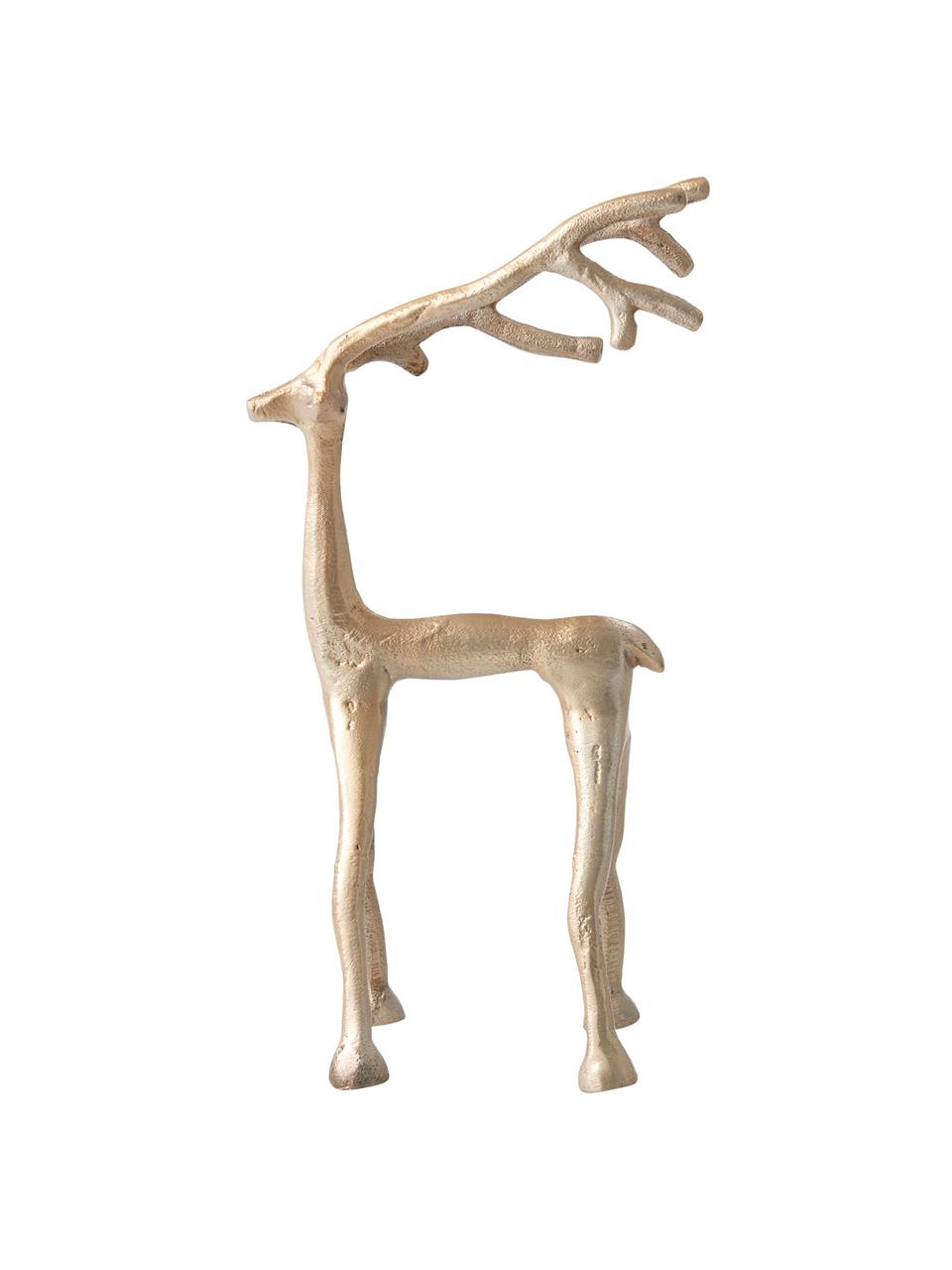 Dekoracja Marley Reindeer, Aluminium powlekane, Odcienie mosiądzu, S 14 x W 27 cm