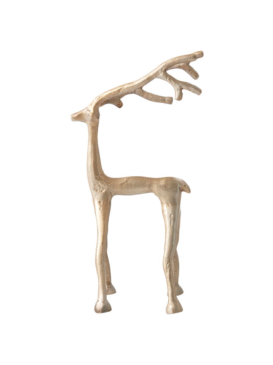 Oggetto decorativo Marley Reindeer, Alluminio rivestito, Ottonato, Larg. 14 x Alt. 27 cm