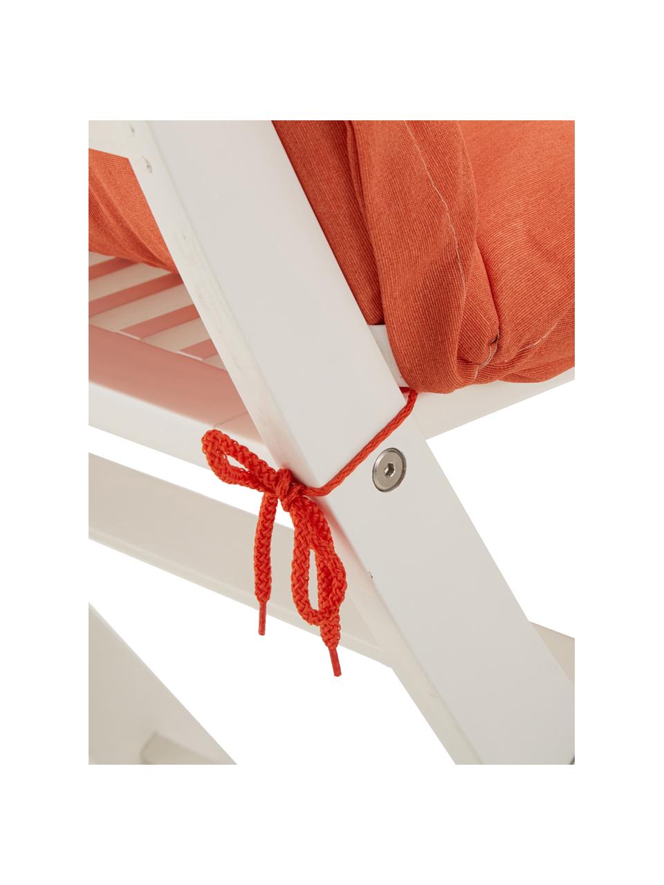 Einfarbige Hochlehner-Stuhlauflage Panama in Orange, Bezug: 50% Baumwolle, 45% Polyes, Orange, 50 x 123 cm