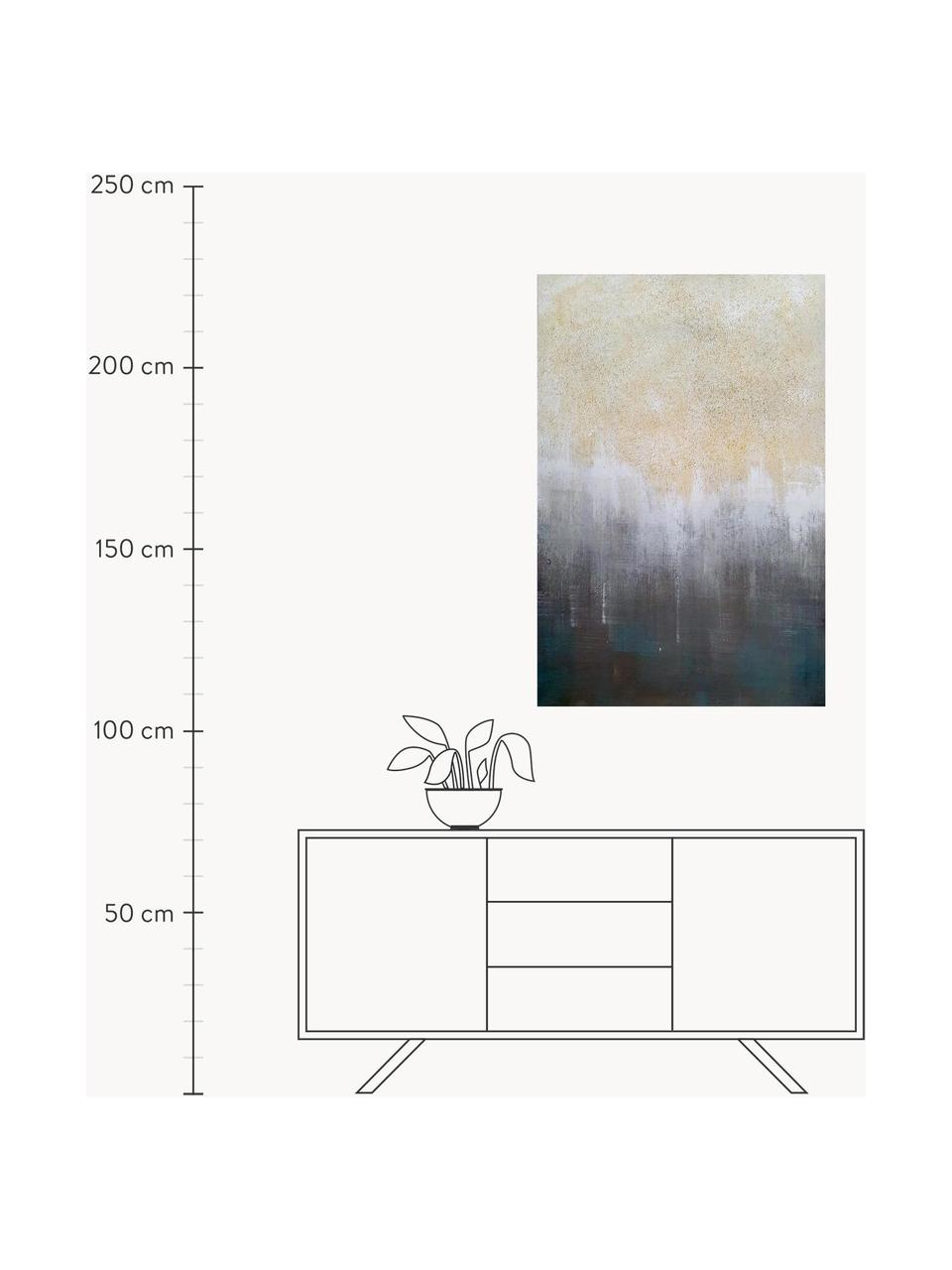 Handbemaltes Leinwandbild Sandy Abstract, Bild: Leinwand, Mehrfarbig, B 84 x H 120 cm