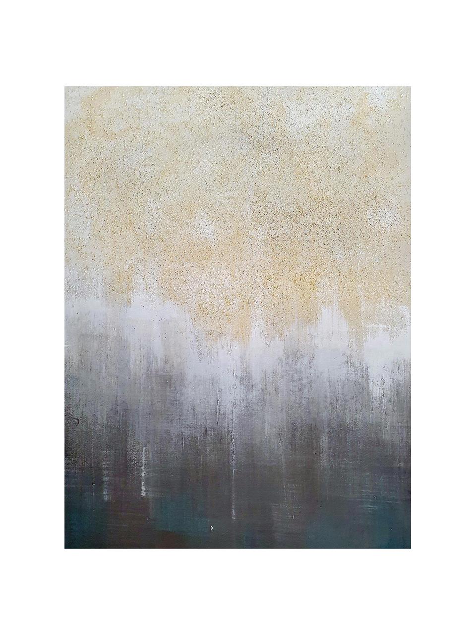 Ručně malovaný obraz na plátně Sandy Abstrakt, Odstíny modré, zlatá, Š 84 cm, V 120 cm