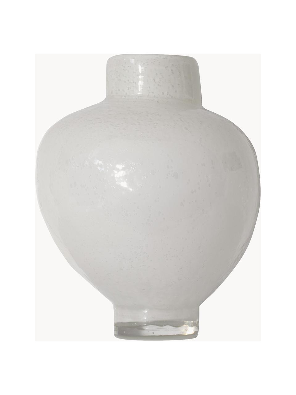Dizajnová váza Mila, V 29 cm, Sklo, Biela, Ø 25 x V 29 cm