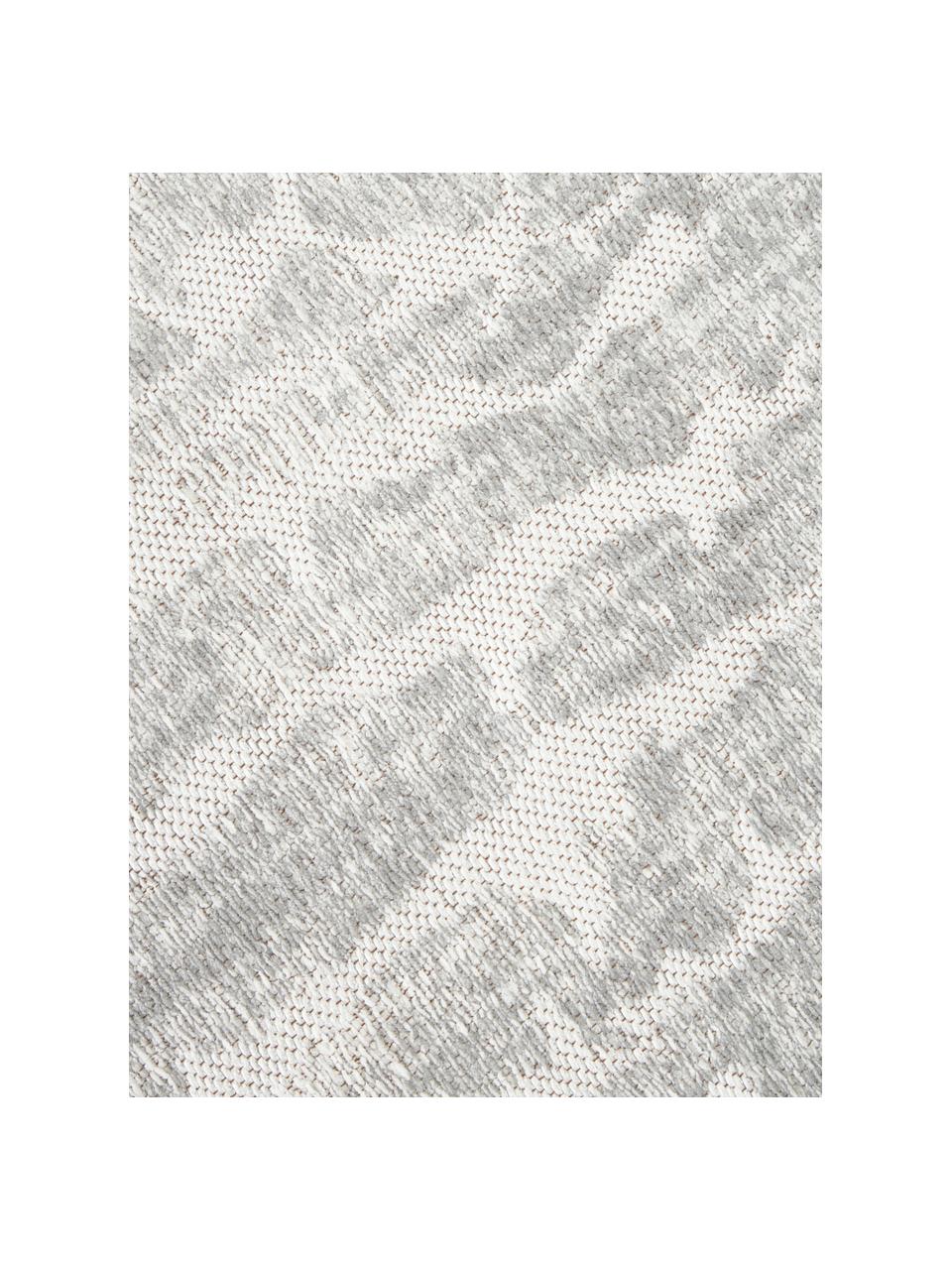 Handgetufteter Jacquard-Baumwollteppich Imani, Flor: 85 % Baumwolle, 15 % Poly, Grautöne, B 120 x L 180 cm (Größe S)