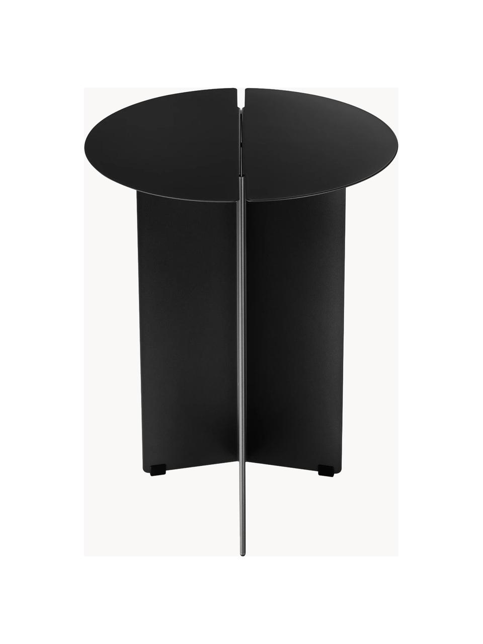 Table d'appoint ronde Oru, Acier inoxydable, revêtement par poudre, Noir, Ø 35 x haut. 48 cm