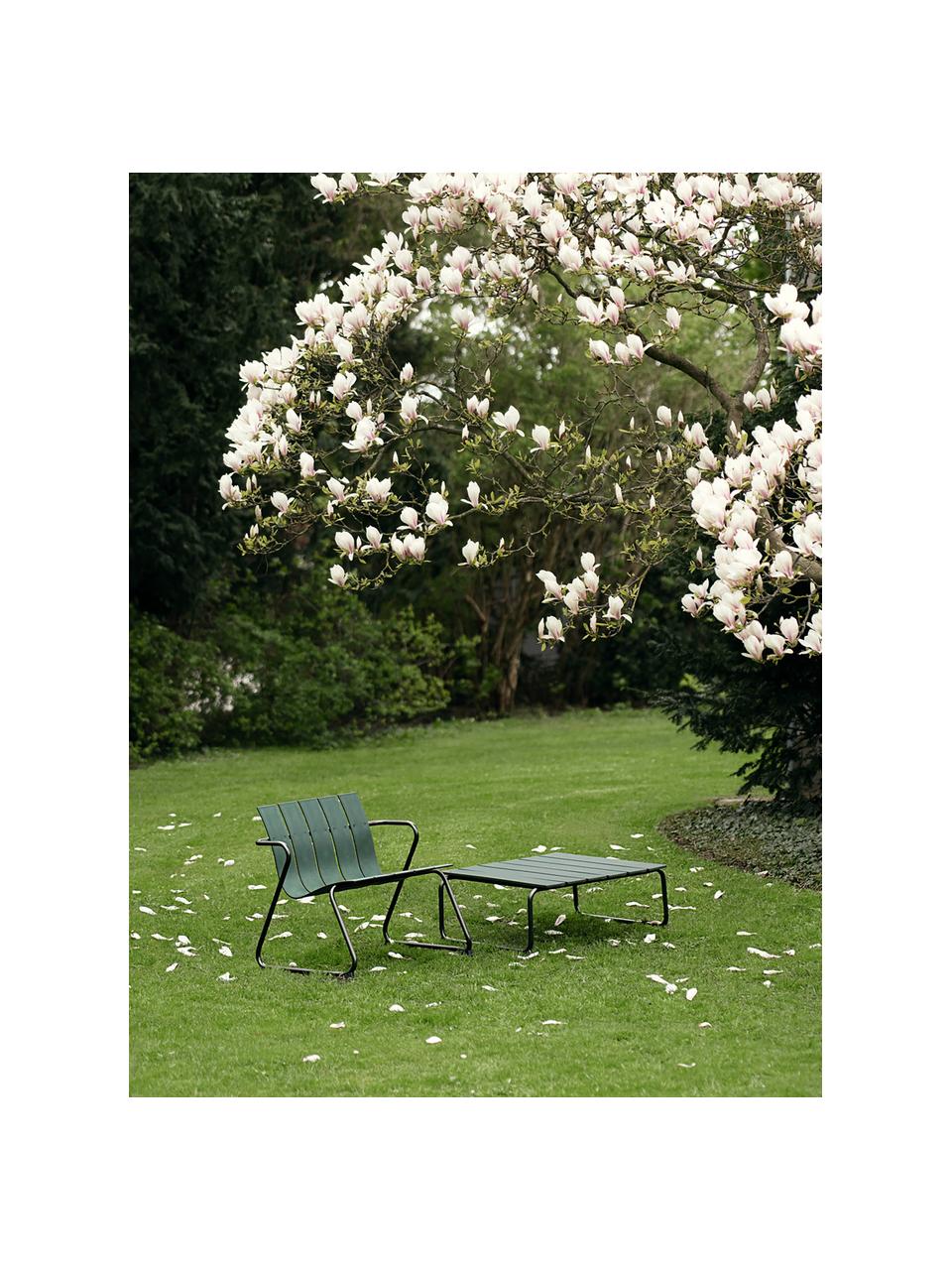 Table basse de jardin artisanale Ocean, Vert foncé, noir, larg. 79 x prof. 70 cm