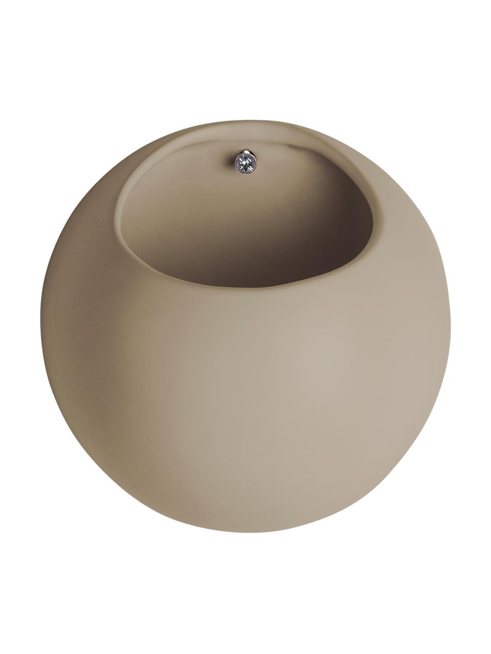 Kleine wandplantenpot Globe van keramiek, Keramiek, Beige, Ø 15  x H 15 cm