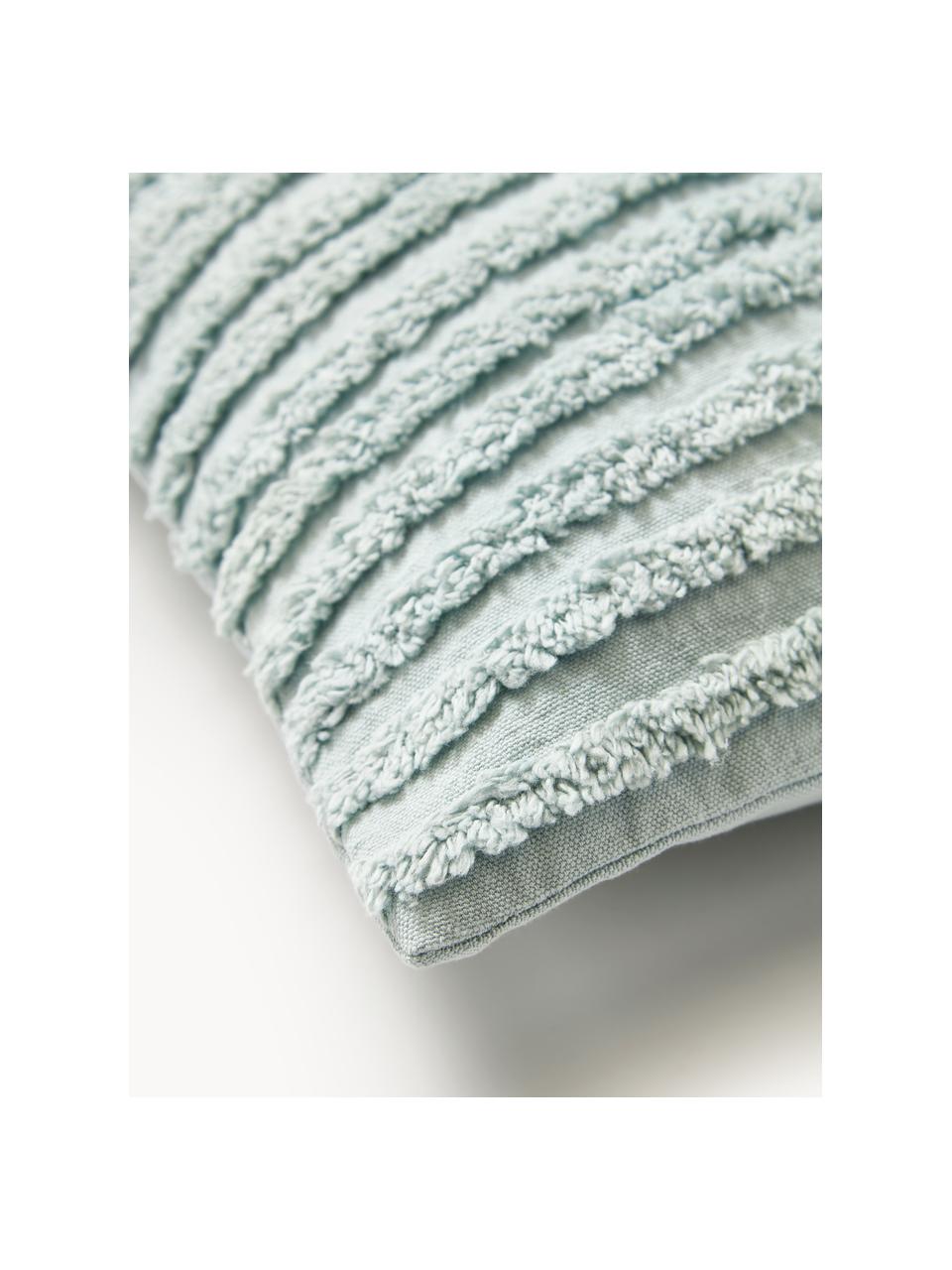 Housse de coussin en coton Bell, 100 % coton, Vert, larg. 45 x long. 45 cm