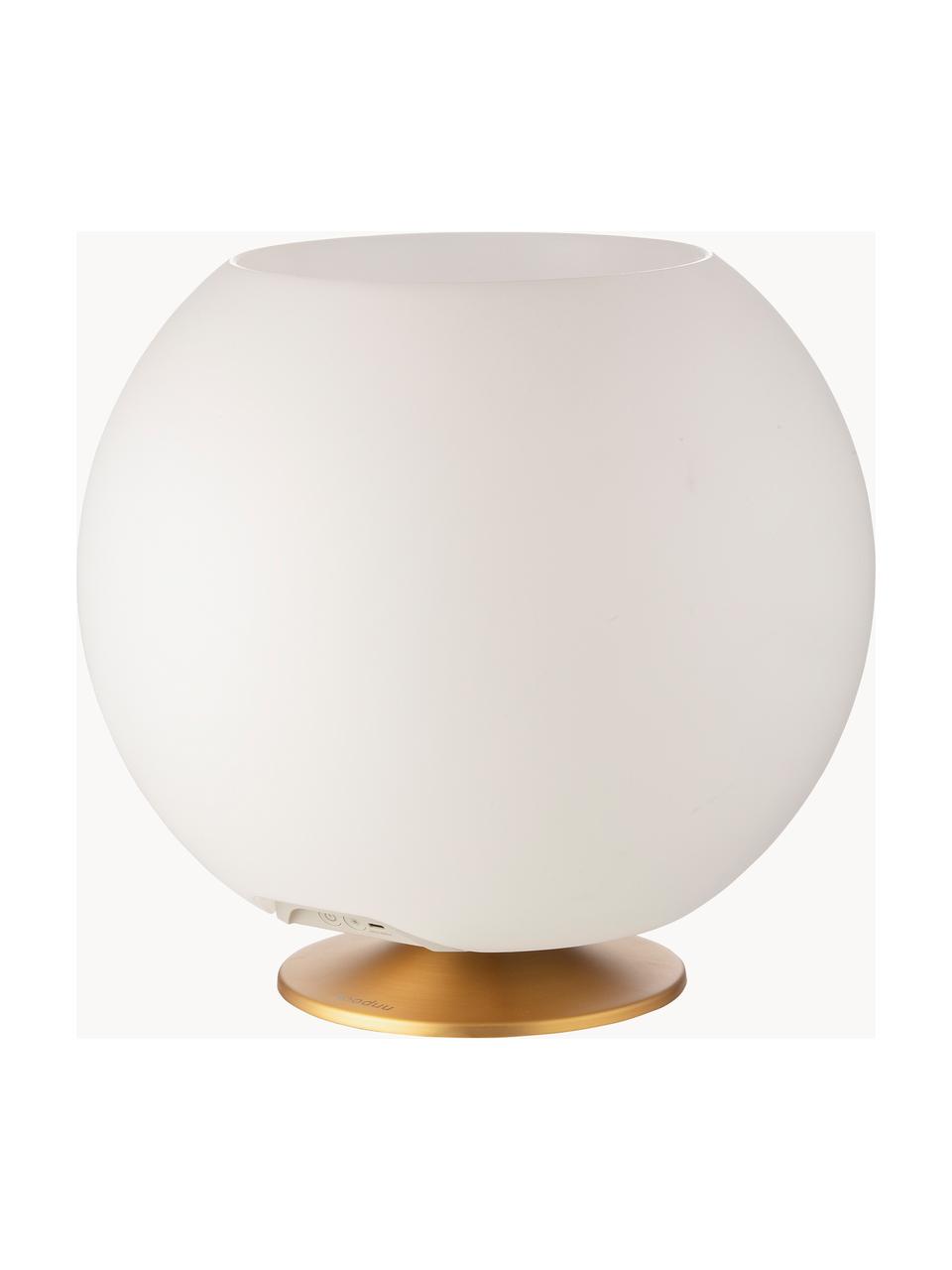 Lampa stołowa LED z funkcją przyciemniania i głośnikiem Bluetooth Sphere, Biały, odcienie złotego, Ø 38 x 36 cm