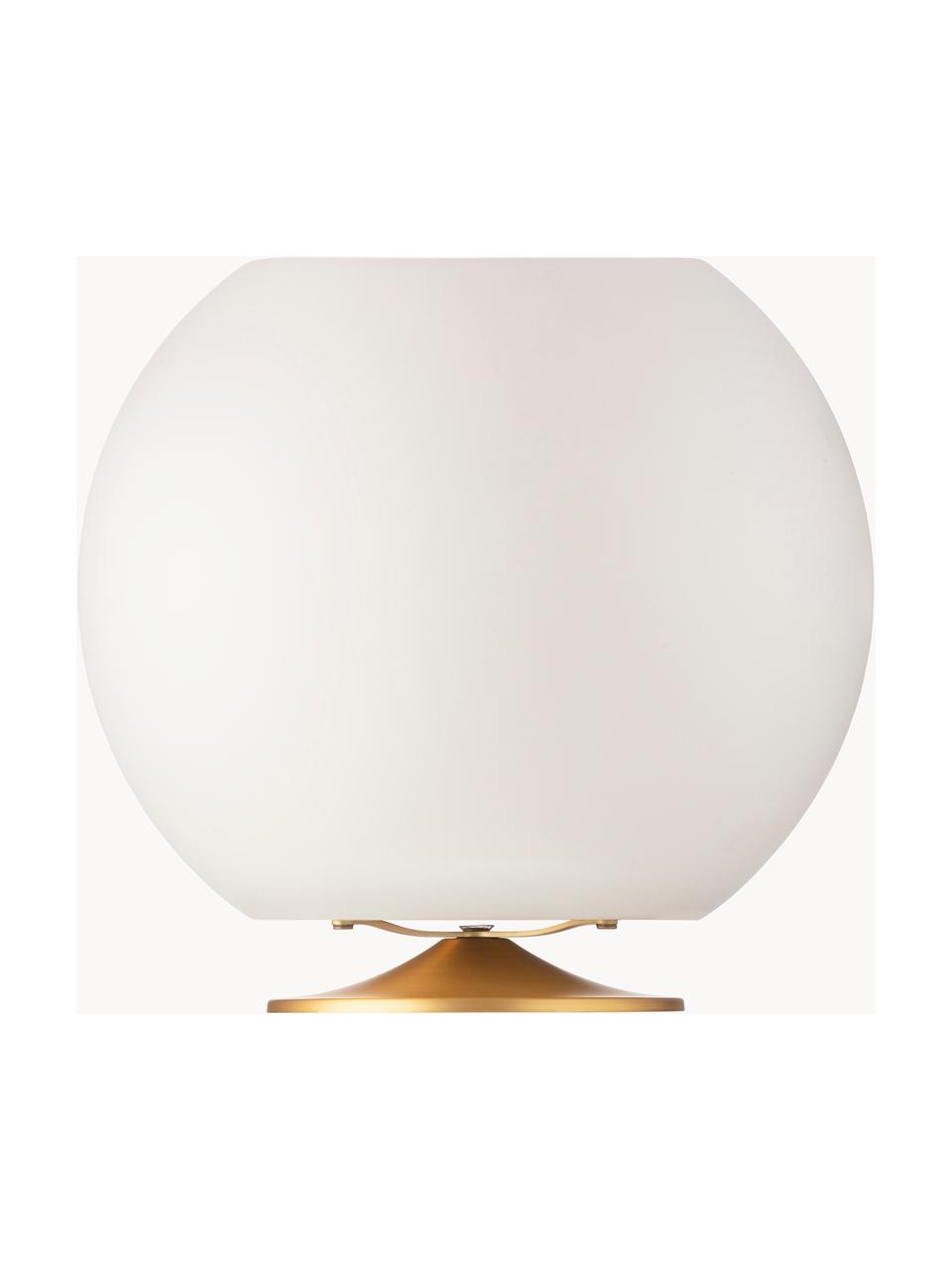 Lampa stołowa LED z funkcją przyciemniania i głośnikiem Bluetooth Sphere, Biały, odcienie złotego, Ø 38 x 36 cm