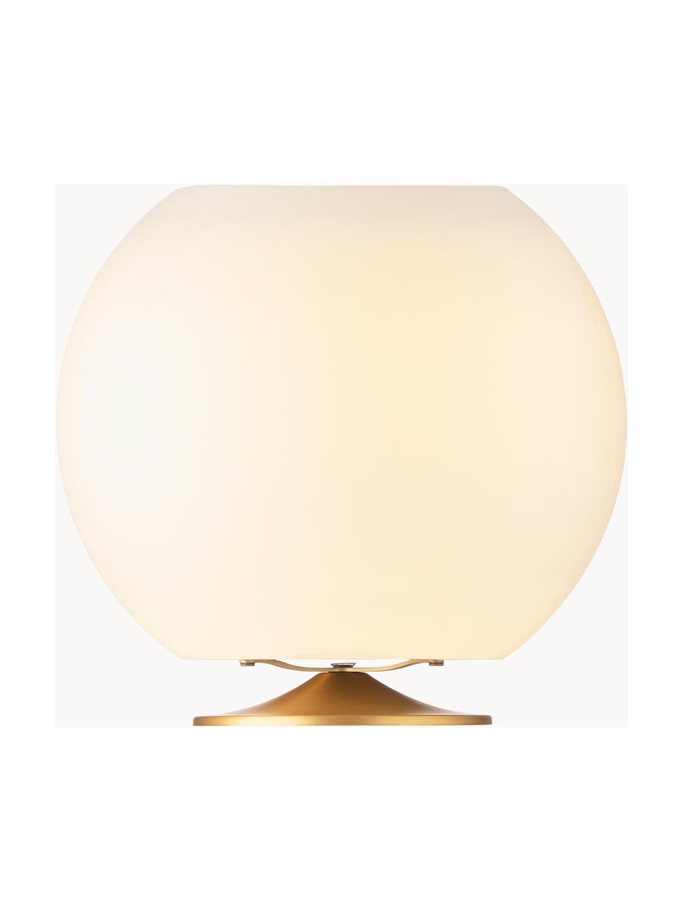 Lampa stołowa LED z funkcją przyciemniania i głośnikiem Bluetooth Sphere, Biały, odcienie złotego, Ø 38 x 36 cm