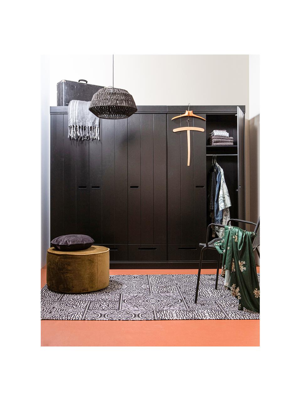 Armoire 2 portes battantes noire Connect, Noir, larg. 94 x haut. 195 cm