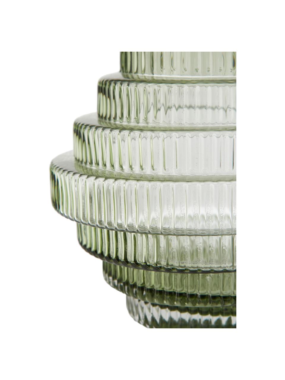 Designová váza Rilla, Sklo, Zelená, Ø 16 cm, V 16 cm