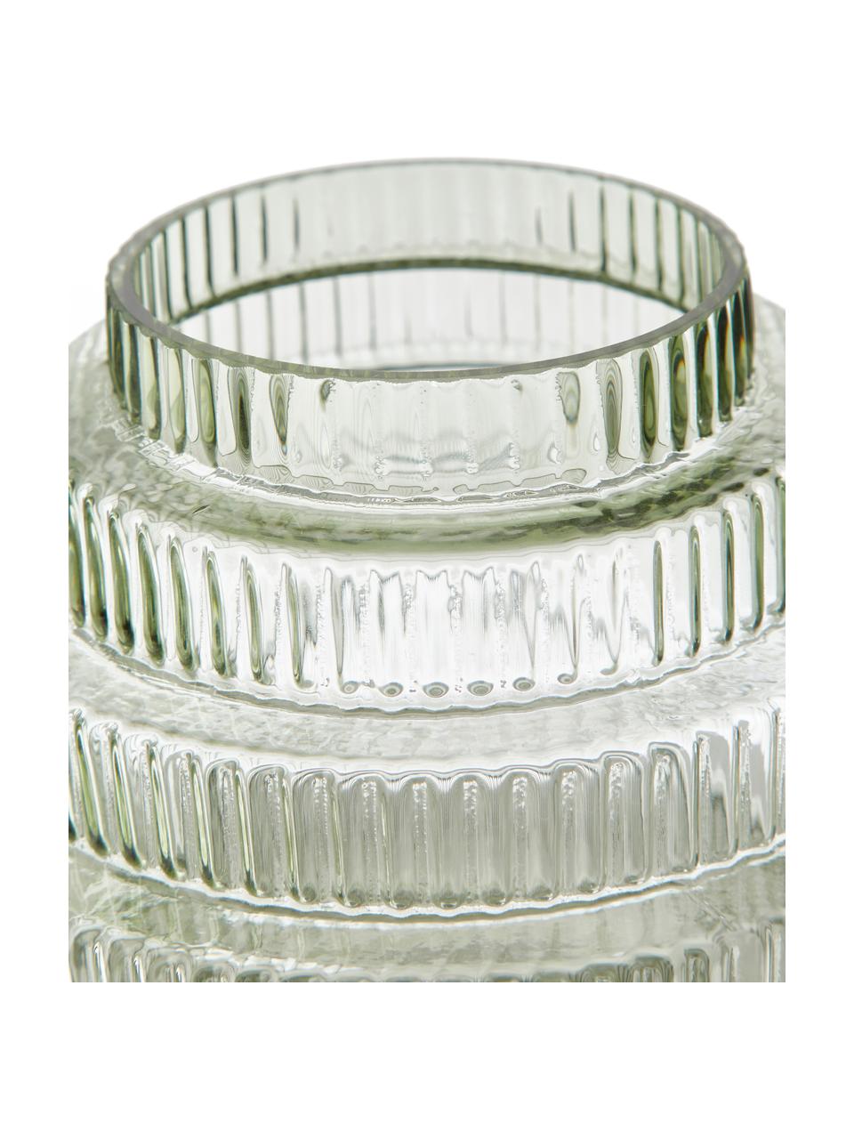 Vaso di design Rilla, Vetro, Verde, Ø 16 x Alt. 16 cm