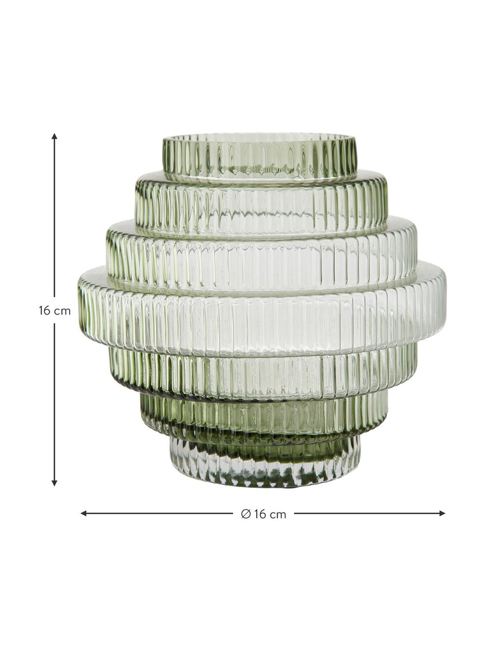Wazon ze szkła Rilla, Szkło, Zielony, Ø 16 x W 16 cm