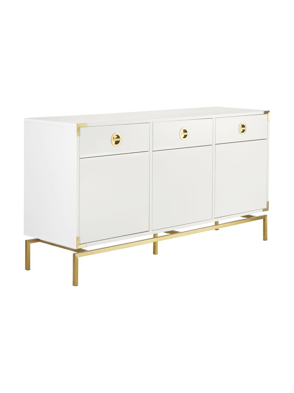 Sideboard Elegance in Weiss, Korpus: Mitteldichte Holzfaserpla, Weiss, 150 x 80 cm