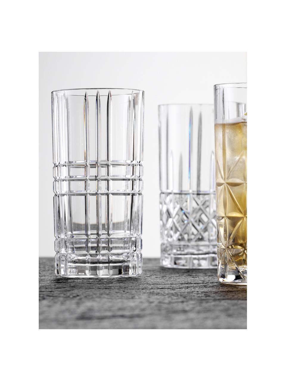 Kristall-Longdrinkgläser Highland, 4er-Set, Kristallglas, Transparent, Ø 8 x H 15 cm, 450 ml