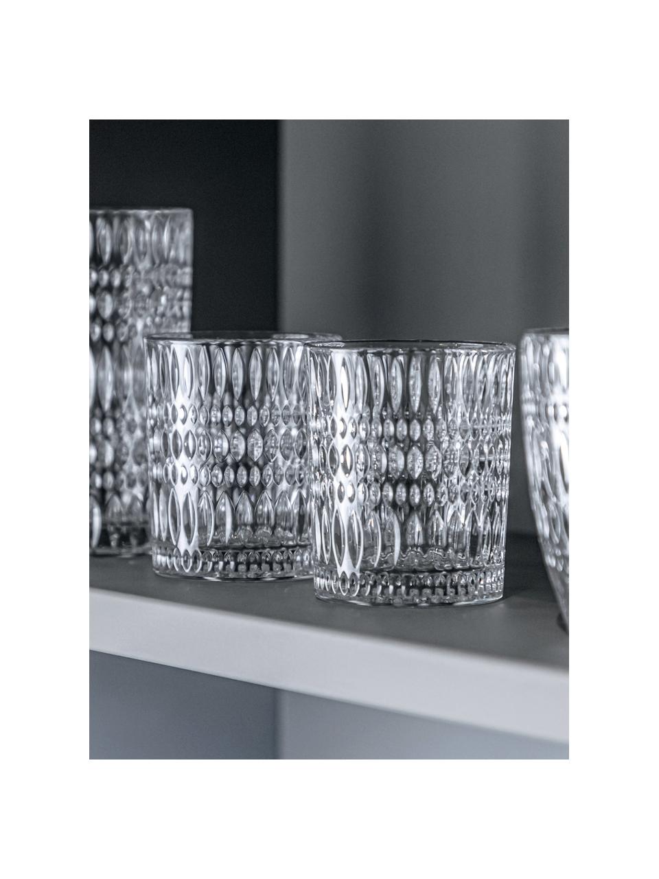 Kristall-Gläser Ethno, 4 Stück, Kristallglas, Transparent, Ø 8 x H 10 cm, 295 ml